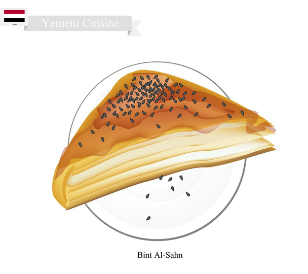 Bint Al Sahn o pasteles de miel yemení
 - Vector, imagen