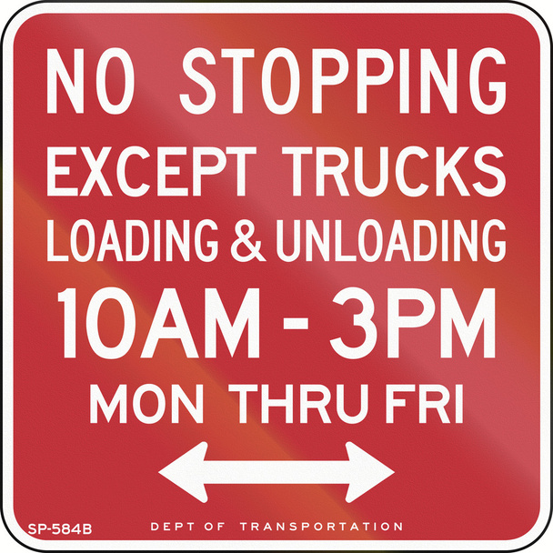 No Stopping Except Loading And Unloading - Photo, Image