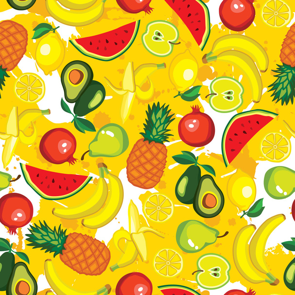 Zökkenőmentes minta gyümölcsökkel - Vektor, kép