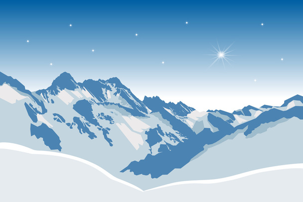 Winter bergen vector - Vector, afbeelding