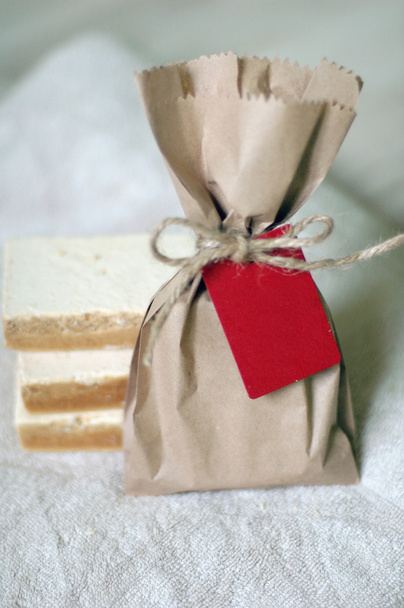 organic soap in kraft bag with red tag - Photo, Image
