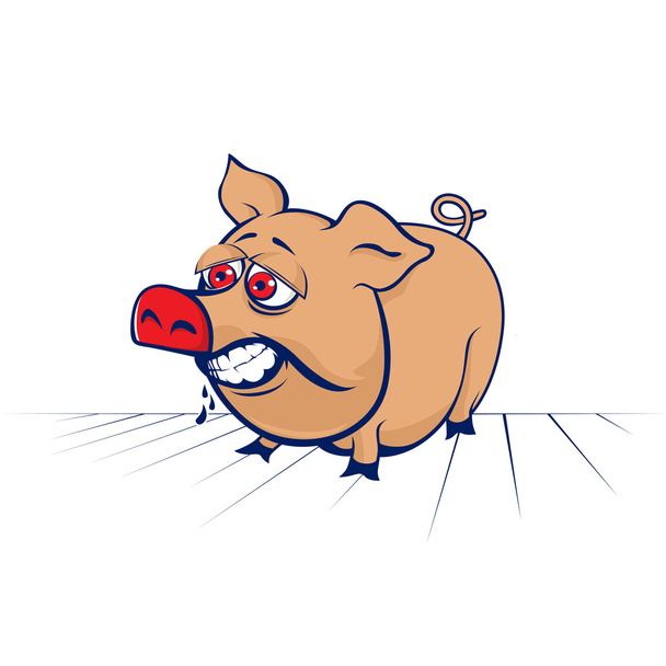Śmieszna świnia kreskówka - Wektor, obraz