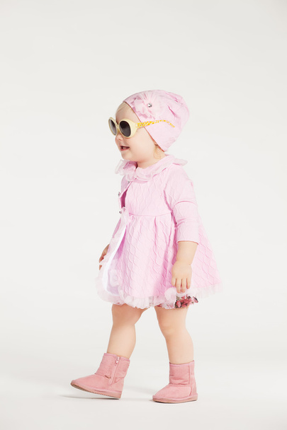Little girl in a pink dress - Zdjęcie, obraz
