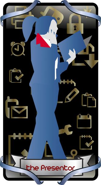 vector image of a businesswoman on phone. - Vector, Image