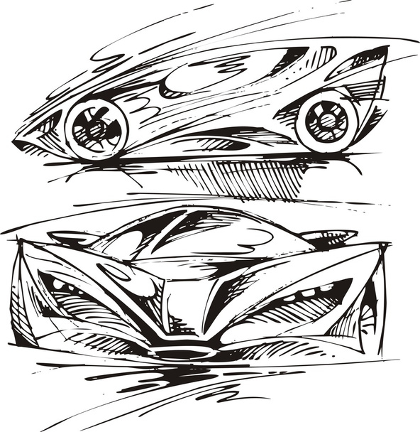 mi diseño de coche deportivo original aislado en el fondo blanco
 - Vector, Imagen