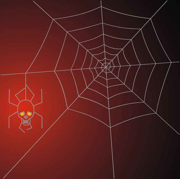 spider web in the red color  - Vector, Image