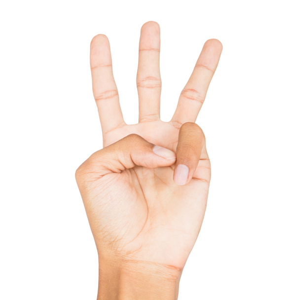 nummer drie vinger hand symbool - Foto, afbeelding