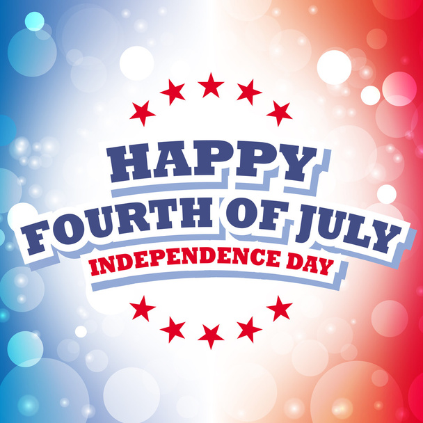 Поздравительная открытка на День независимости США с праздничным фоном
 - Вектор,изображение