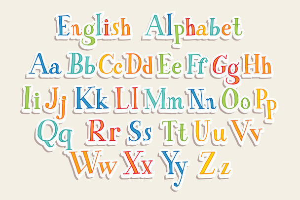 Hand cut vector alphabet - Vector, Image