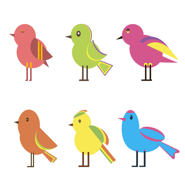 Set Color Birds - ベクター画像