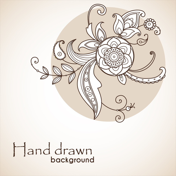 Hand drawn floral background - Vector, Image