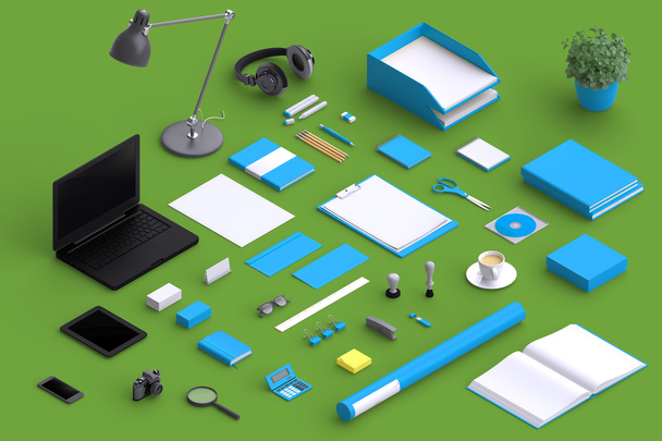 Set of variety blank office objects - Zdjęcie, obraz