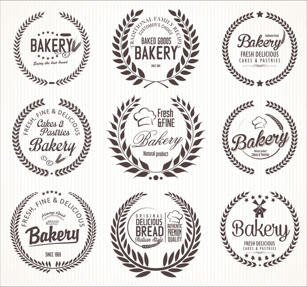 Retro vintage pekárna popisky - Vektor, obrázek
