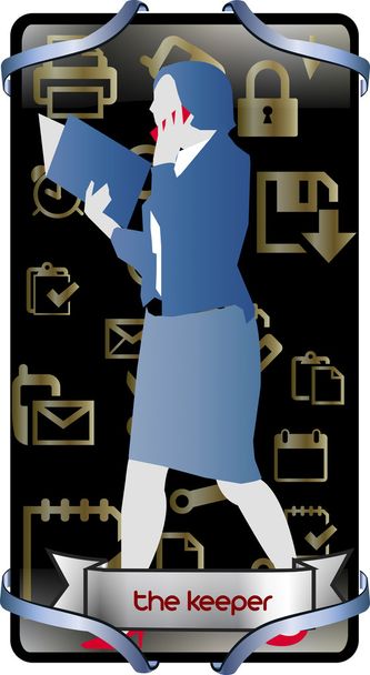vector image of a businesswoman talking on mobile phone. - Vector, Image