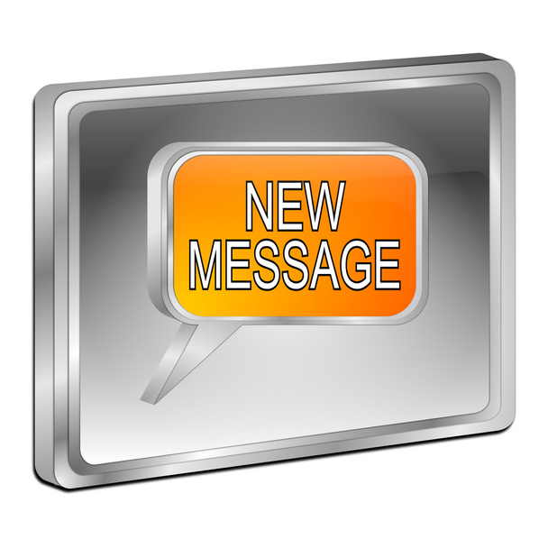 新しいメッセージ ボタン - 3 d イラストレーション - 写真・画像