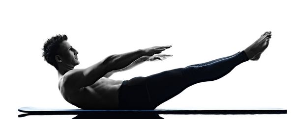 man pilates exercises fitness isolated - Фото, зображення