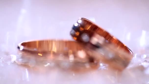 Couple of shining wedding rings  - Footage, Video