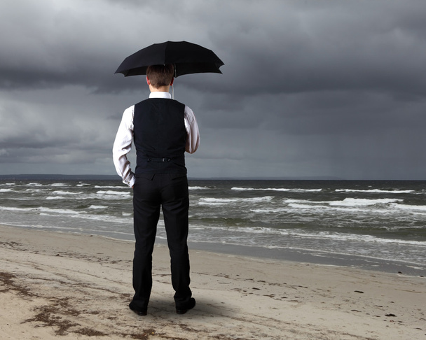 Businessman and weather - Фото, зображення