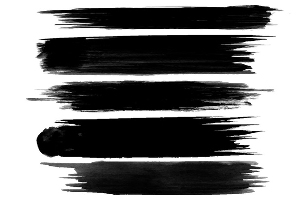 Σύνολο μαύρο μελάνι λεκέδες χρωμάτων διάνυσμα - Διάνυσμα, εικόνα