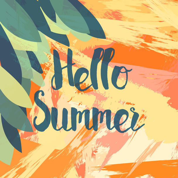 Hello Summer Lettering - Διάνυσμα, εικόνα