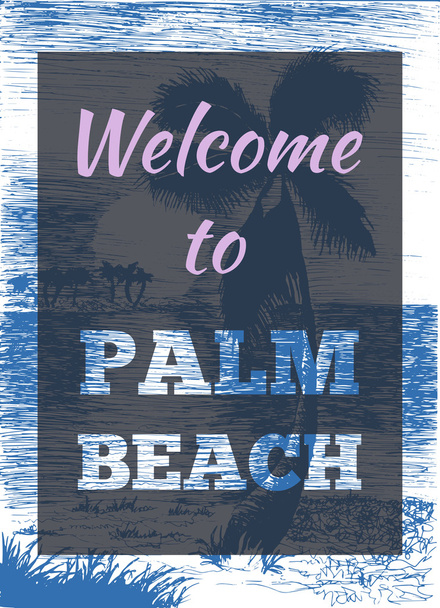 Pôster de palma de verão tropical
 - Vetor, Imagem