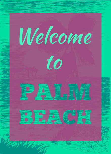 Affiche de palmier tropical d'été
 - Vecteur, image