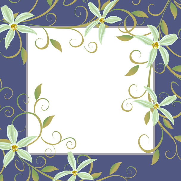 Hintergrund für Text mit weißen Blumen Orchideen. - Vektor, Bild