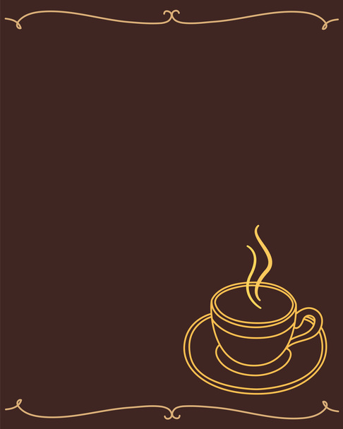 Menu coffee dark brown with copy space. - Vector, afbeelding
