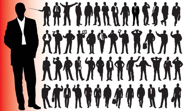 Silhouettes of many business - Vector, Image