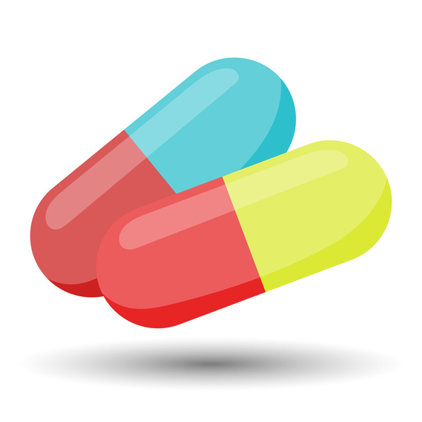 Pill colorful icon - Vektor, Bild