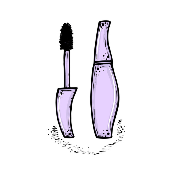 Hand drawn mascara for women. Fashion, beauty, trend. - Vector, Image