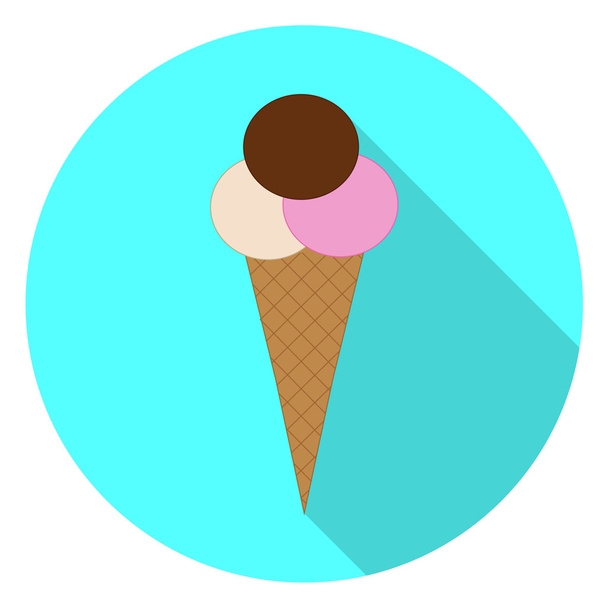 Ice Cream long shadow icon - Vector, Image