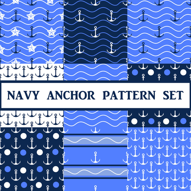 Vector  anchor seamless pattern set - Vector, Image