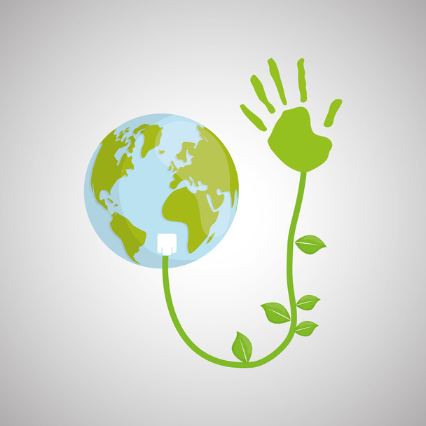 Ecologie ontwerp. pictogram voor bescherming. groene concept. , vector illustratie - Vector, afbeelding