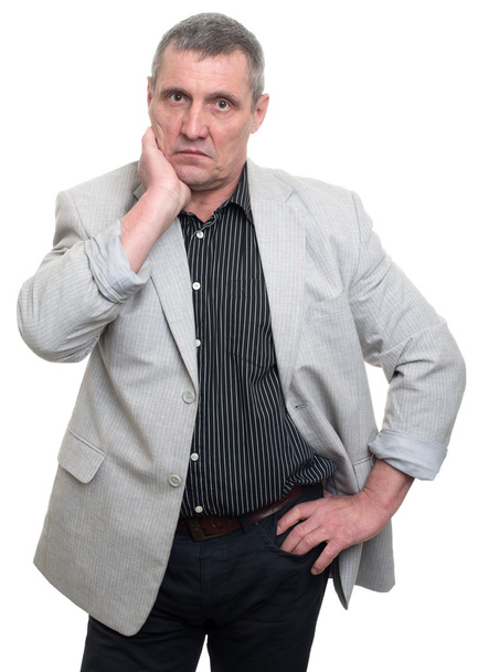 businessman pensive expression isolated  - Photo, Image