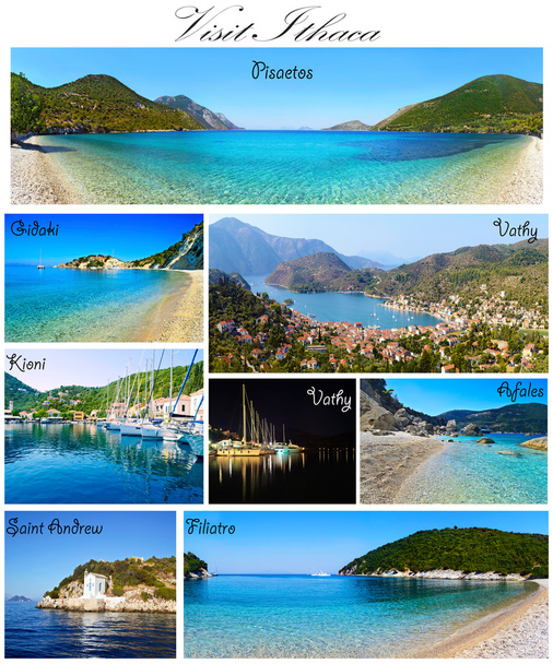 Bezoek Ithaca collage Ionische eilanden-Griekenland - Foto, afbeelding
