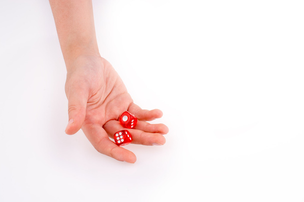 Hand holding red dice - Photo, Image