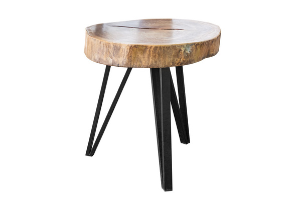 Table en bois avec pieds en acier
. - Photo, image