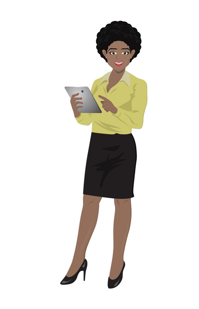 Business woman with a folder for papers - Vector, Image