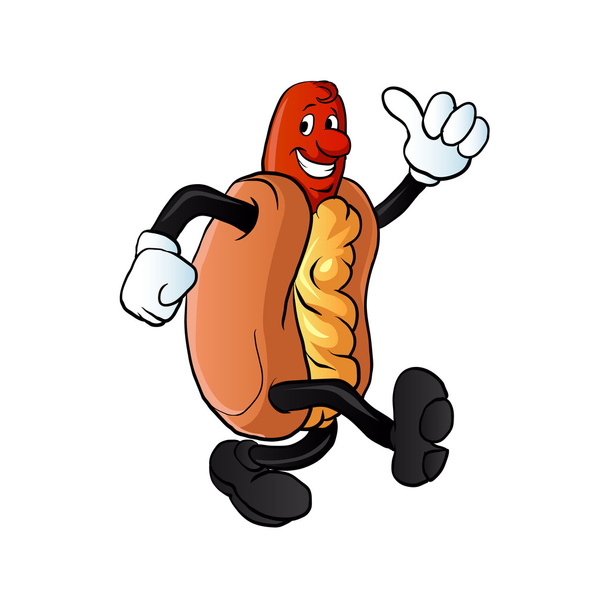 Cartoon Hot Dog Mann - Vektor, Bild