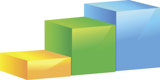 kleurrijke staafdiagram ladder - Vector, afbeelding