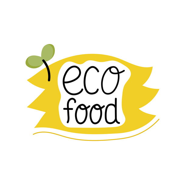 Organic food label. Logo for vegan menu or food. - Vektor, Bild