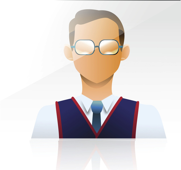 businessman wearing vest and spectacles. - Vector, Image