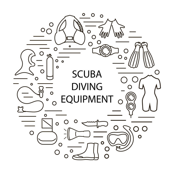 312_set of scuba diving - Vector, Image