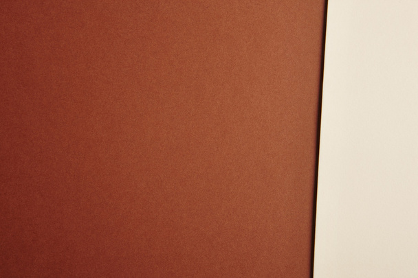 茶色ベージュ トーンの色の段ボール背景。コピー スペース - 写真・画像