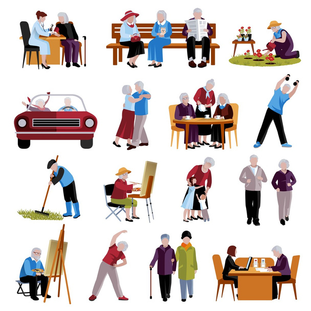 Иконы для пожилых людей
  - Вектор,изображение