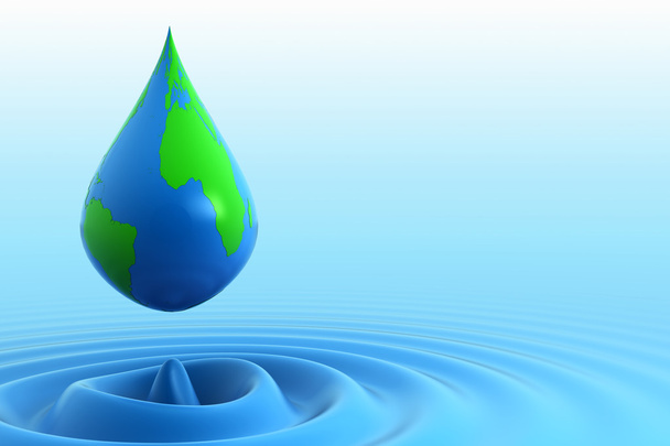 Earth water drop - Photo, Image