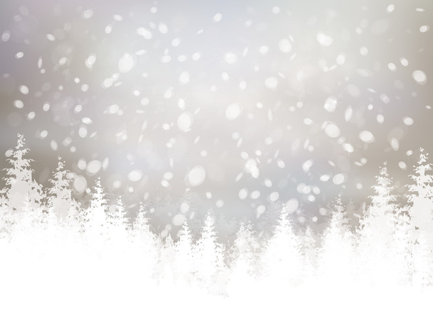 Zimní scény s sněžení a Les - Vektor, obrázek