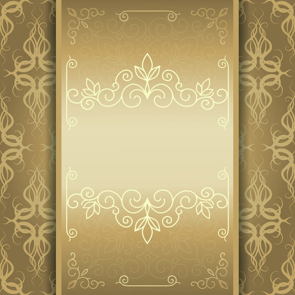golden card invitation or menu - Vektör, Görsel