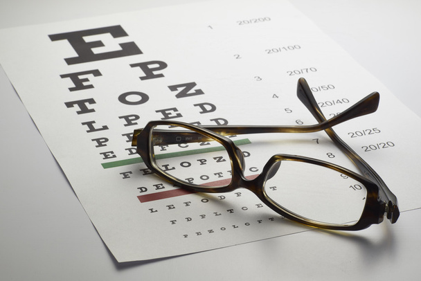 Spectacles with eye chart - Photo, Image